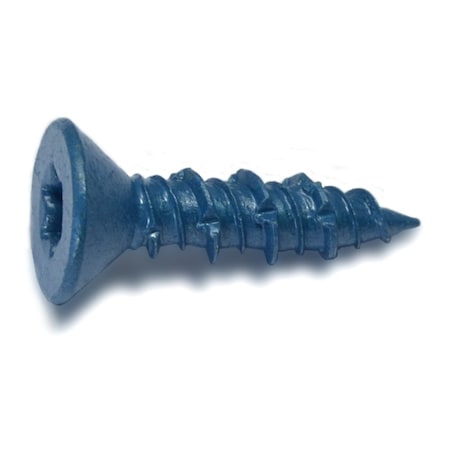 Masonry Screw, 5/16 Dia., Flat, 1 1/4 In L, Steel Blue Ruspert, 50 PK